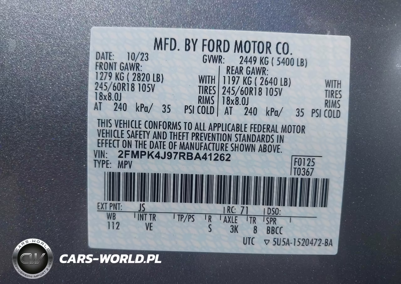 2024 Ford Edge Sel VIN:2FMPK4J97RBA41262 - 9