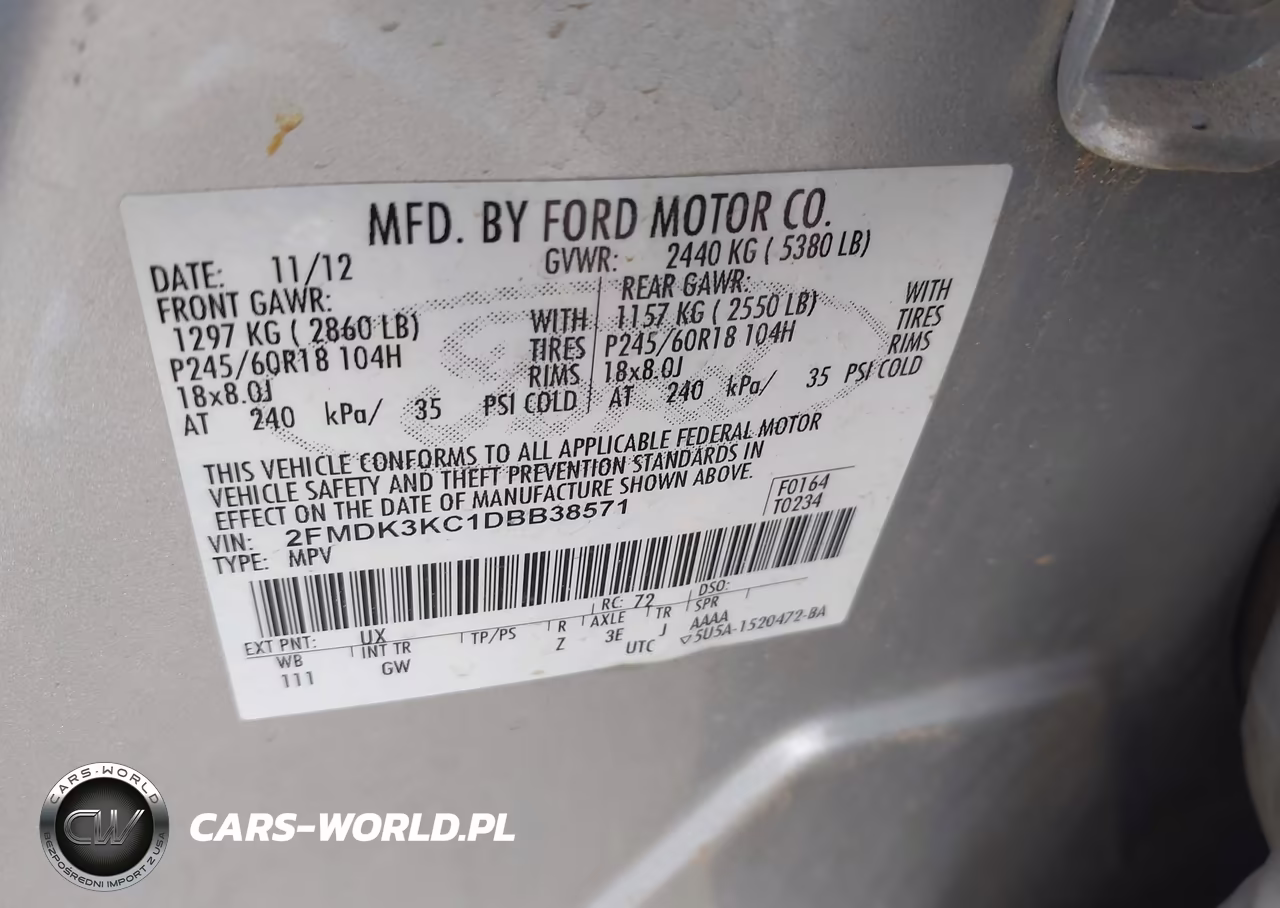 2013 Ford Edge Limited VIN:2FMDK3KC1DBB38571 - 9