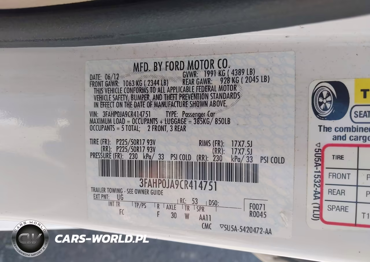 2012 Ford Fusion Sel VIN:3FAHP0JA9CR414751 - 9