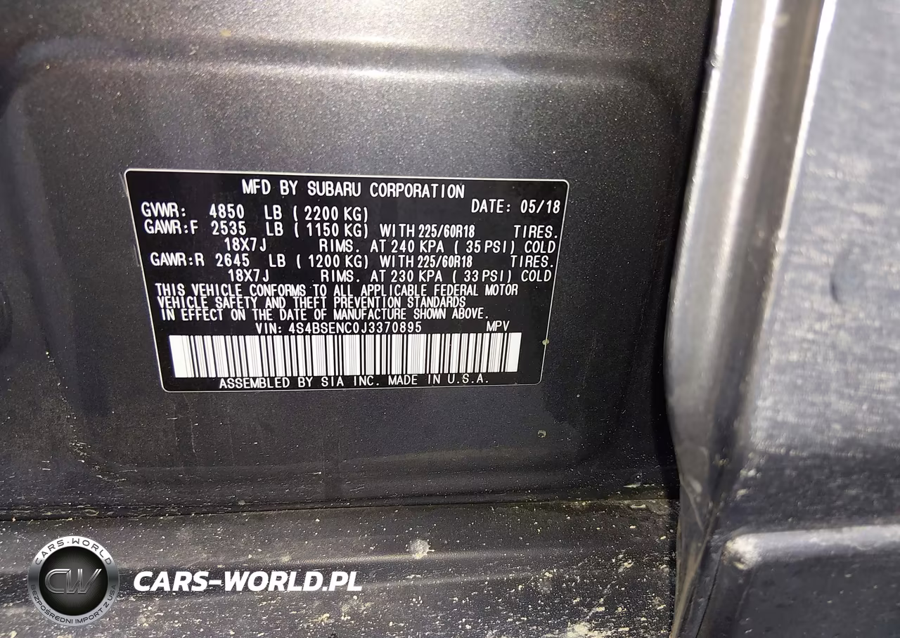 2018 Subaru Outback 3.6R Limited VIN:4S4BSENC0J3370895 - 9