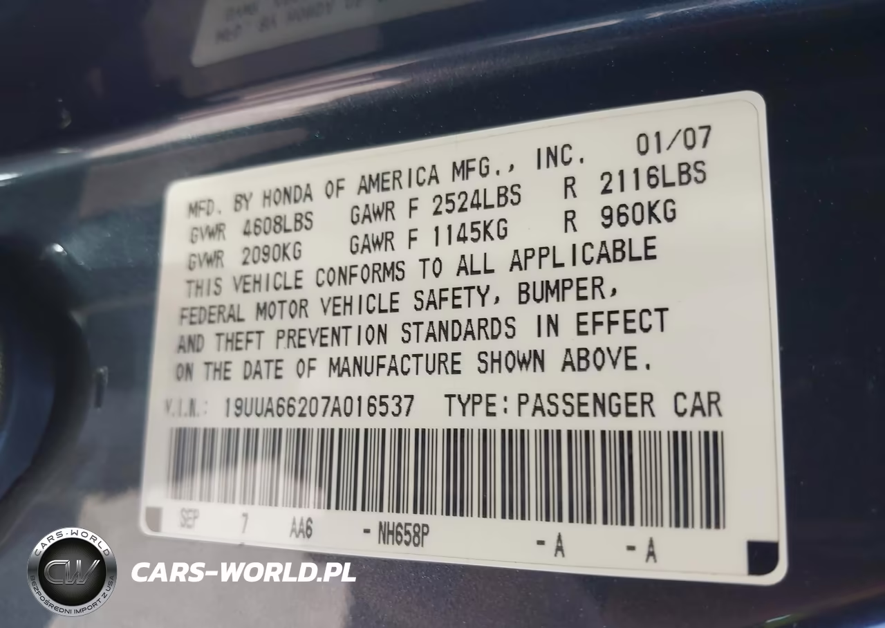 2007 Acura Tl 3.2 VIN:19UUA66207A016537 - 9