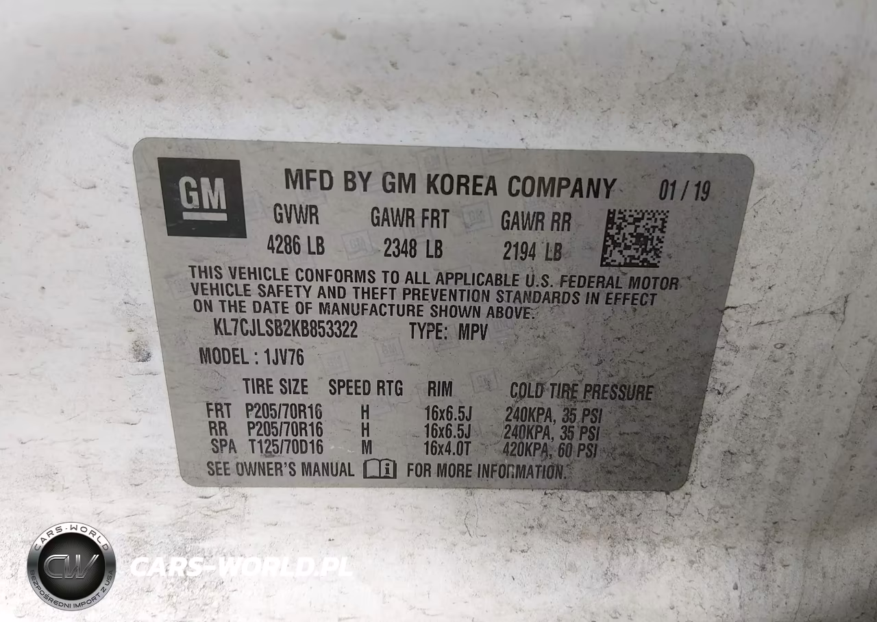 2019 Chevrolet Trax Lt VIN:KL7CJLSB2KB853322 - 9