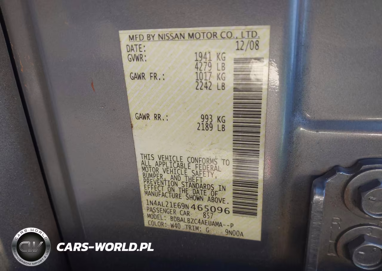2009 Nissan Altima 2.5 S VIN:1N4AL21E69N465096 - 9
