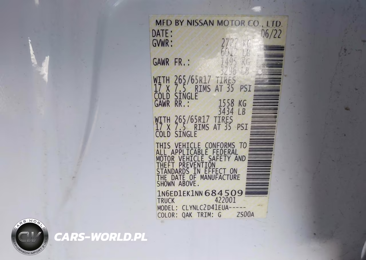 2022 Nissan Frontier Sv 4X4 VIN:1N6ED1EK1NN684509 - 9
