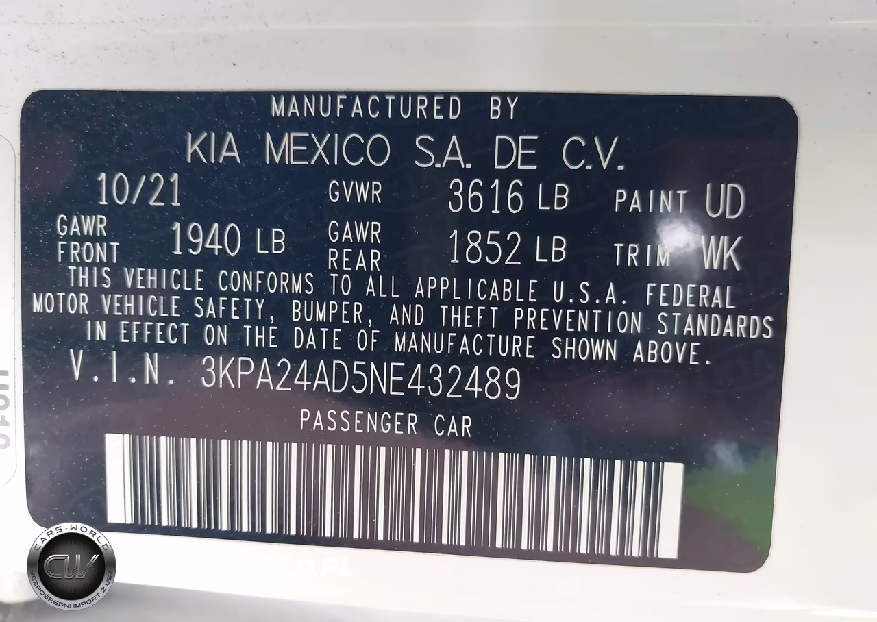 2022 Kia Rio S VIN:3KPA24AD5NE432489 - 9
