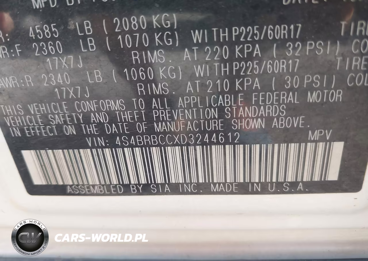 2013 Subaru Outback 2.5I Premium VIN:4S4BRBCCXD3244612 - 9