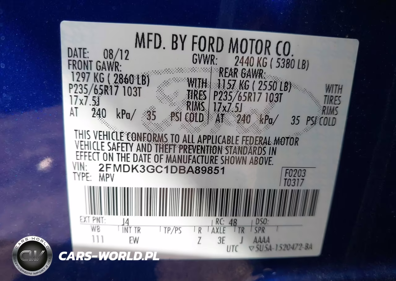 2013 Ford Edge Se VIN:2FMDK3GC1DBA89851 - 9