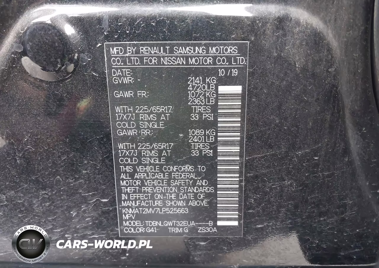 2020 Nissan Rogue Sv Intelligent Awd VIN:KNMAT2MV7LP525663 - 9
