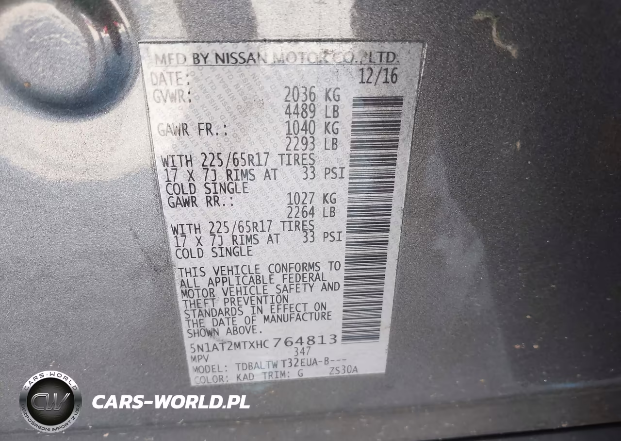 2017 Nissan Rogue Sv VIN:5N1AT2MTXHC764813 - 9