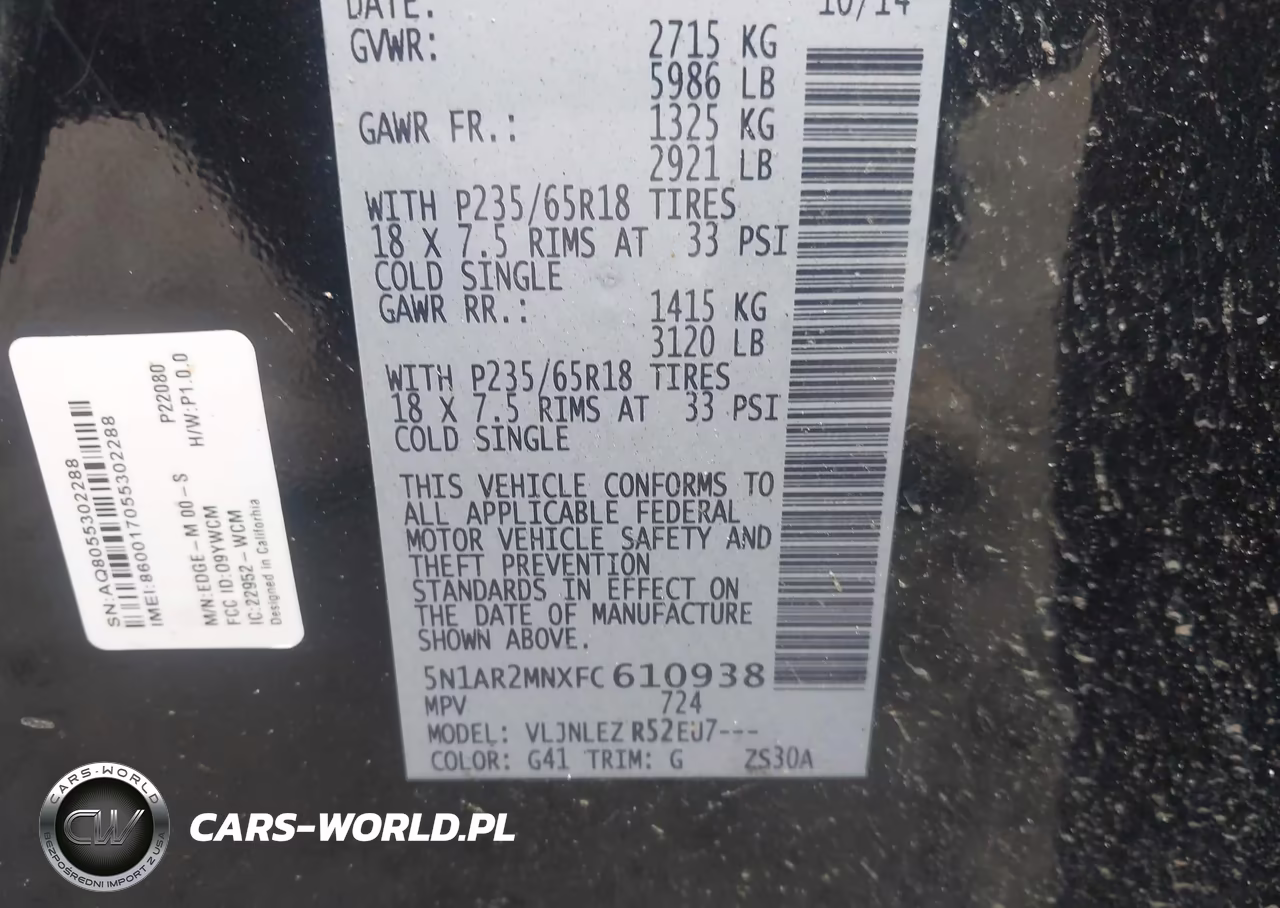 2015 Nissan Pathfinder Platinum-S-Sl-Sv VIN:5N1AR2MNXFC610938 - 9