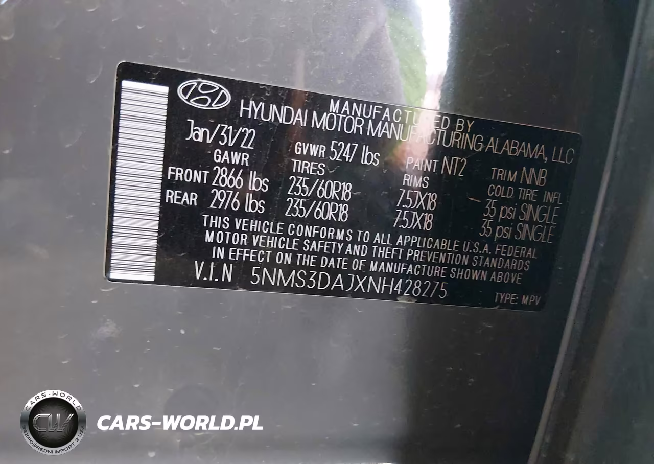 2022 Hyundai Santa Fe Sel VIN:5NMS3DAJXNH428275 - 9