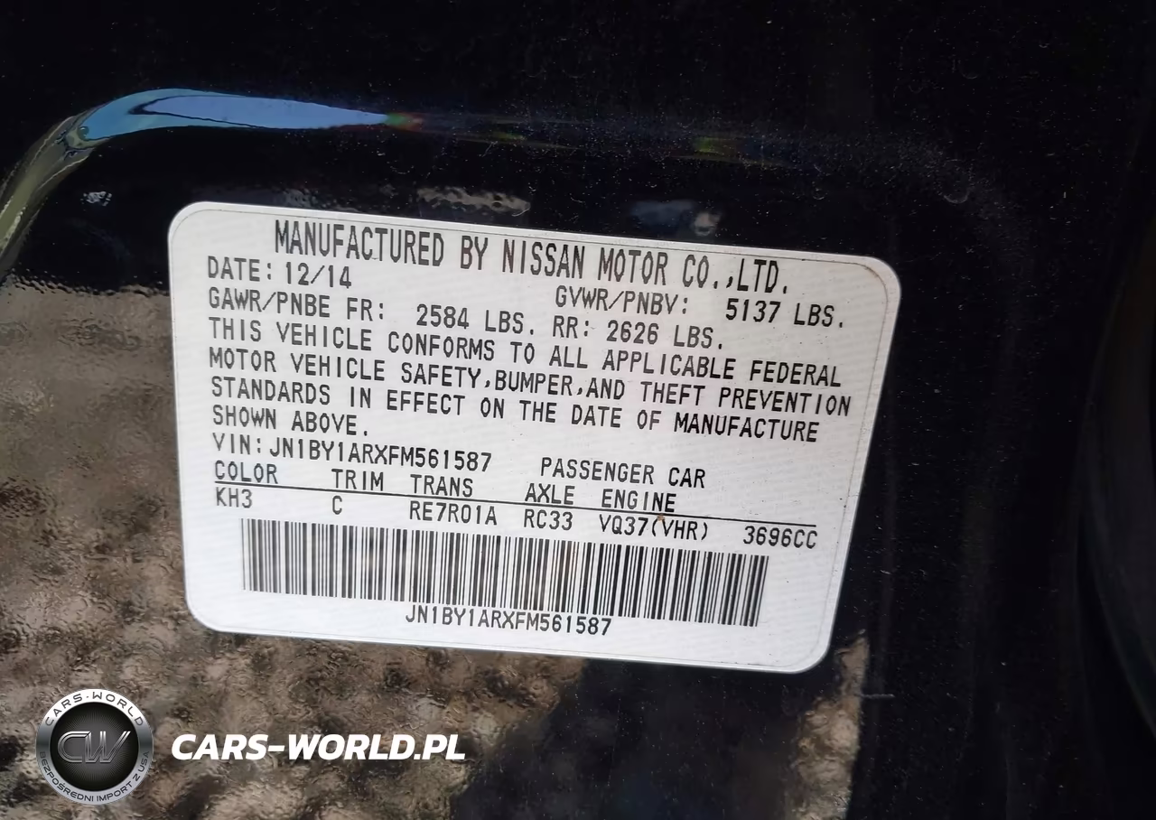2015 Infiniti Q70 3.7X VIN:JN1BY1ARXFM561587 - 9