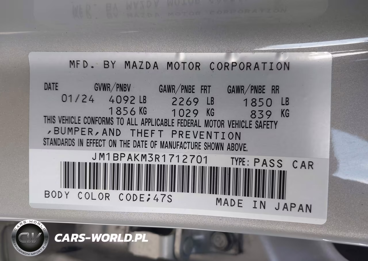 2024 Mazda Mazda3 2.5 S Select Sport VIN:JM1BPAKM3R1712701 - 9