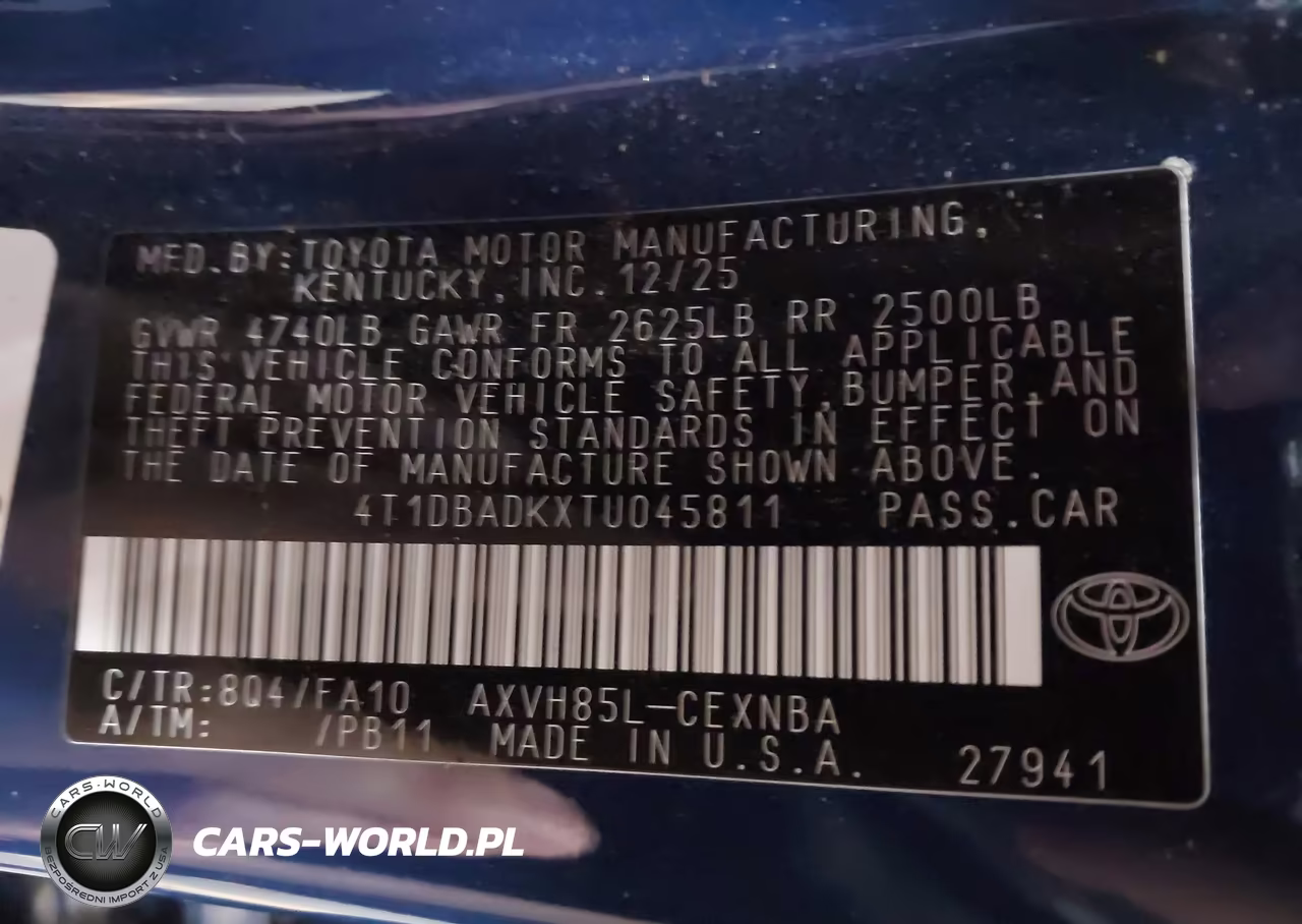 2026 Toyota Camry Le VIN:4T1DBADKXTU045811 - 9