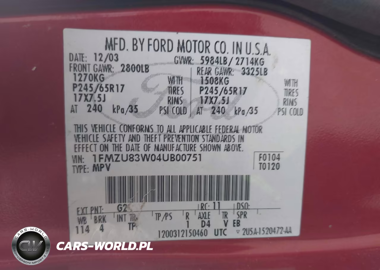 2004 Ford Explorer Xlt VIN:1FMZU83W04UB00751 - 9
