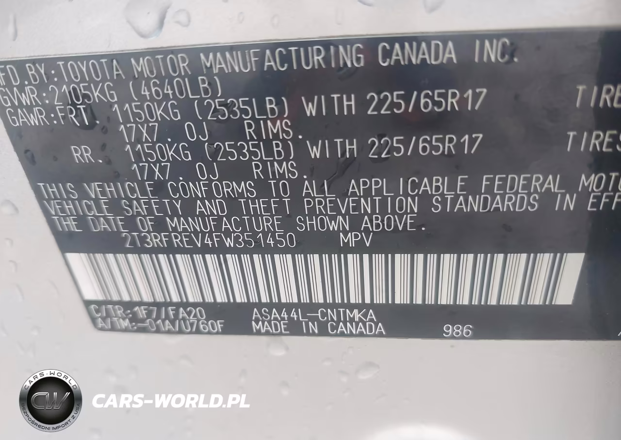 2015 Toyota Rav4 Xle VIN:2T3RFREV4FW351450 - 9
