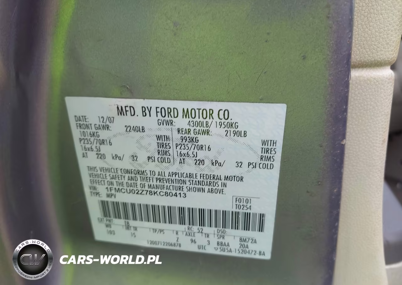 2008 Ford Escape Xls-Xls Manual VIN:1FMCU02Z78KC80413 - 9