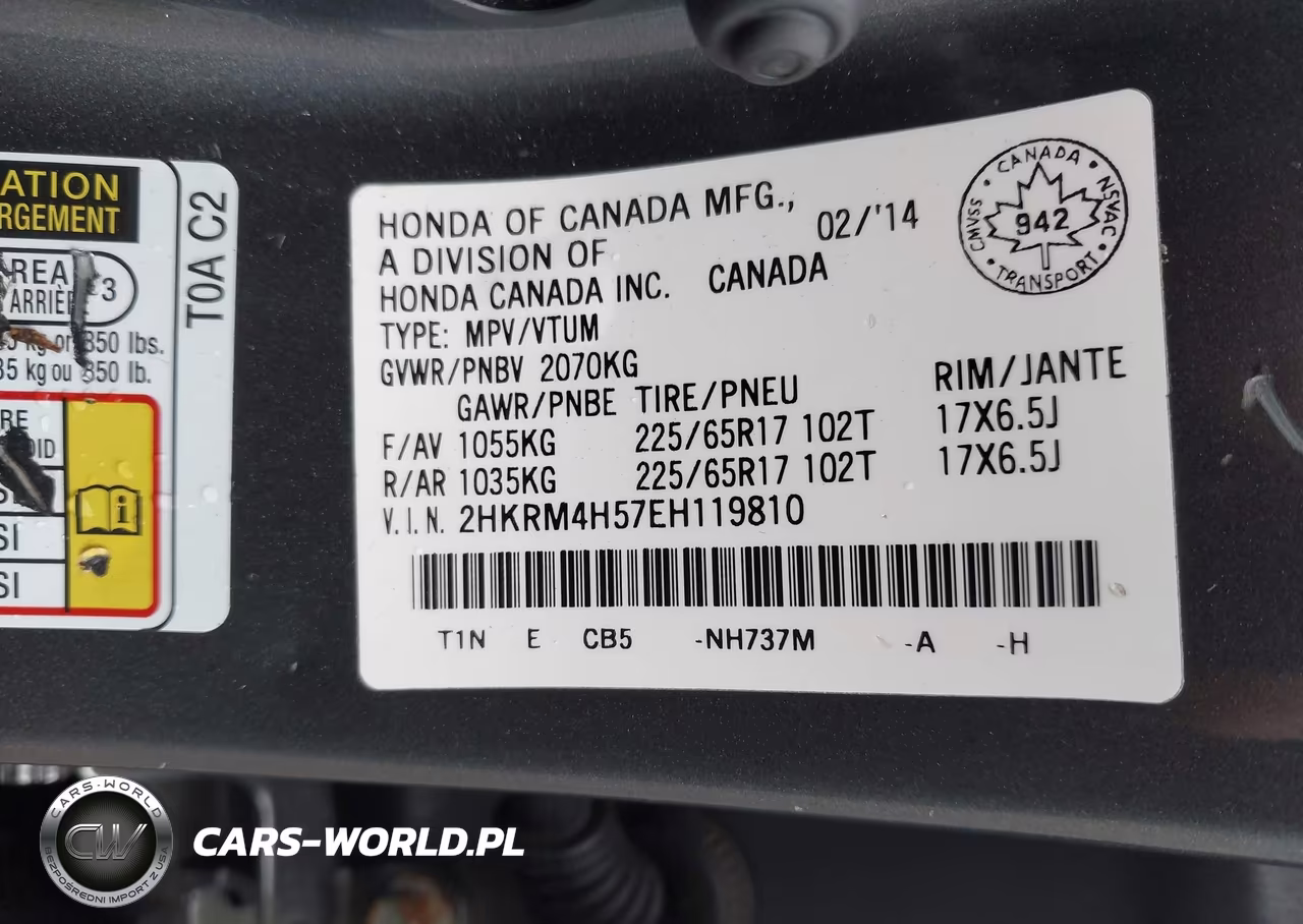2014 Honda Cr-V Ex VIN:2HKRM4H57EH119810 - 9