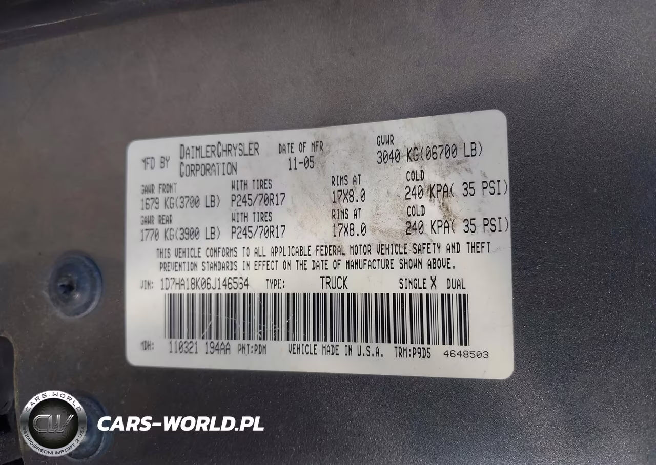 2006 Dodge Ram 1500 St VIN:1D7HA18K06J146564 - 9
