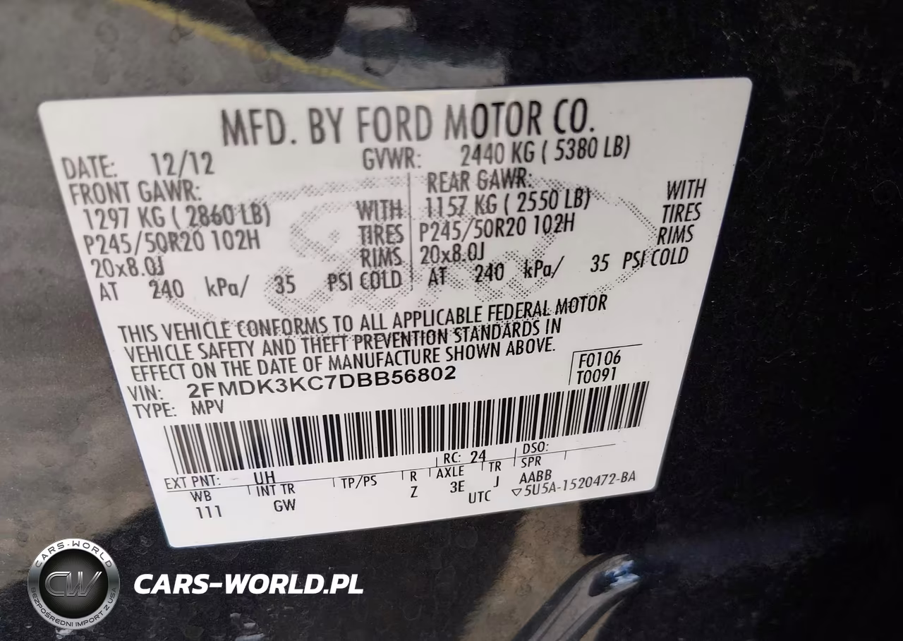 2013 Ford Edge Limited VIN:2FMDK3KC7DBB56802 - 9