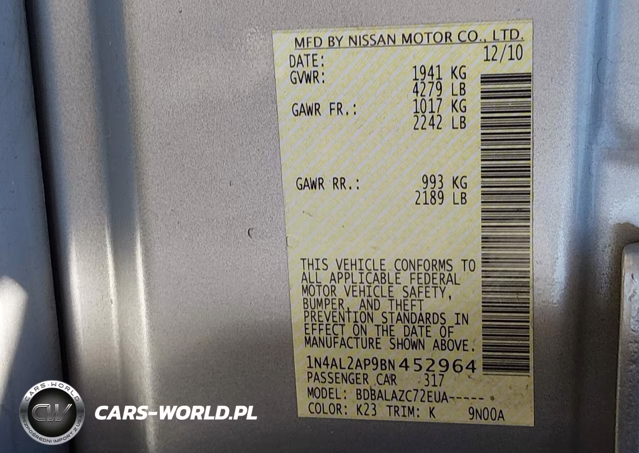 2011 Nissan Altima 2.5 VIN:1N4AL2AP9BN452964 - 9