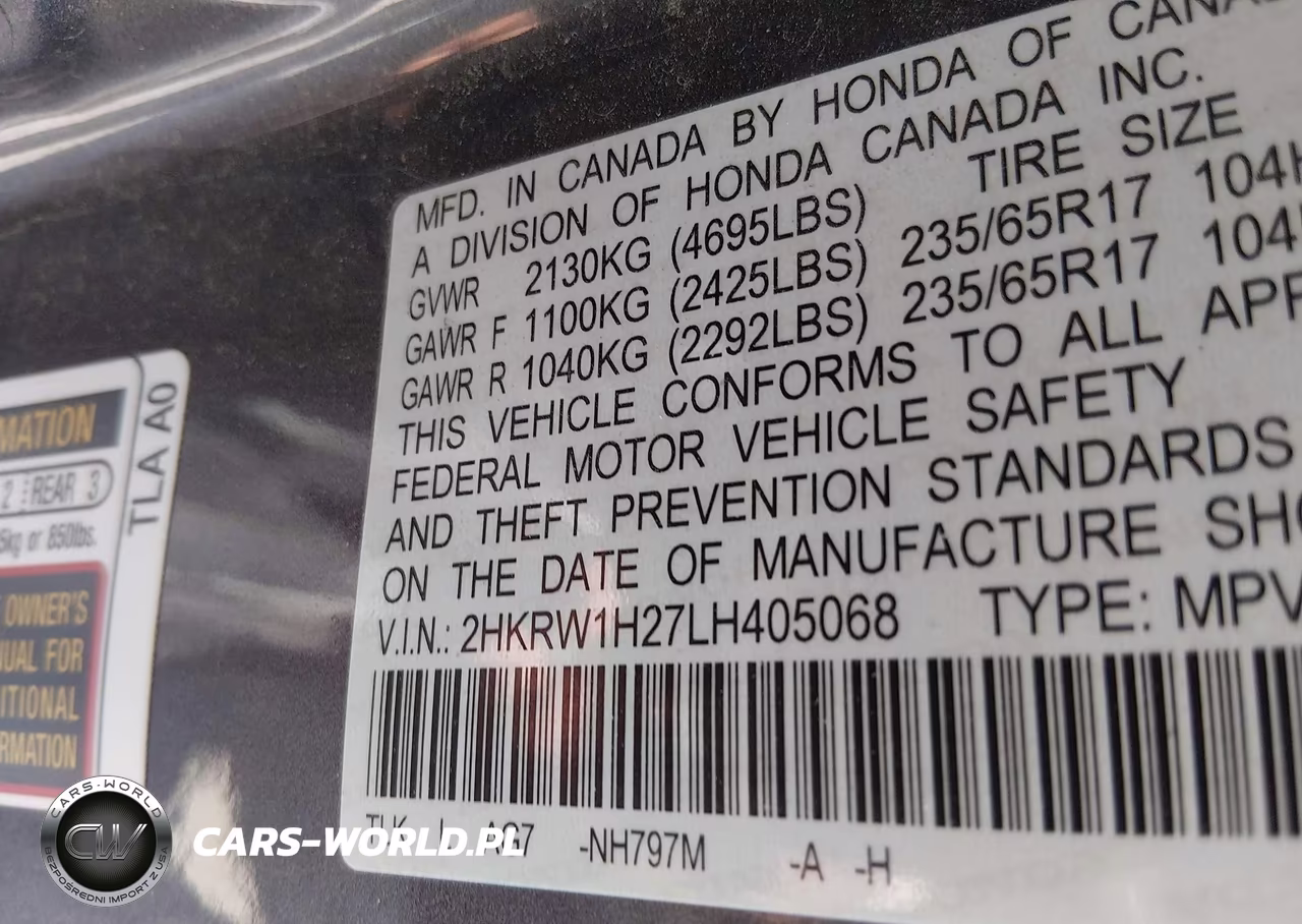 2020 Honda Cr-V 2Wd Lx VIN:2HKRW1H27LH405068 - 9