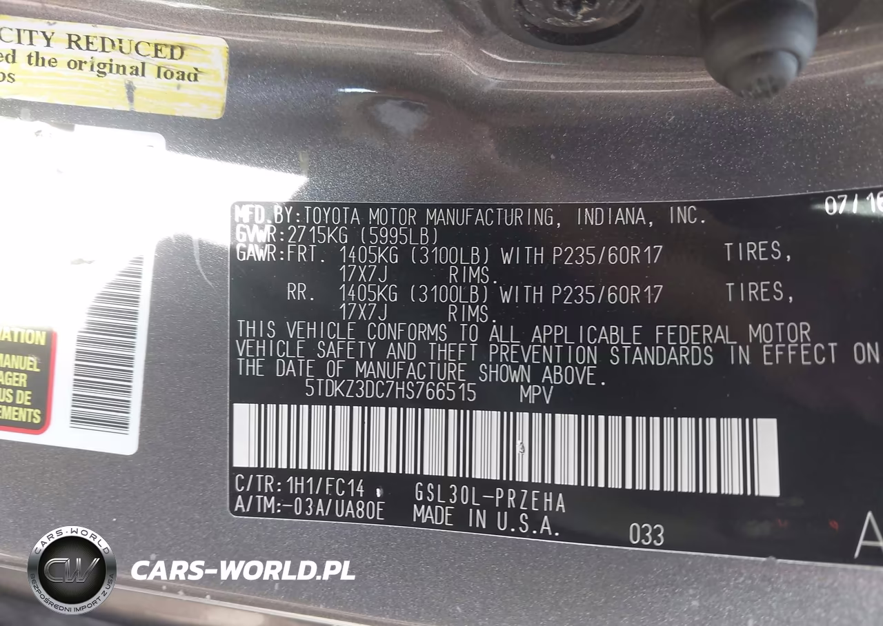 2017 Toyota Sienna Le 8 Passenger VIN:5TDKZ3DC7HS766515 - 9