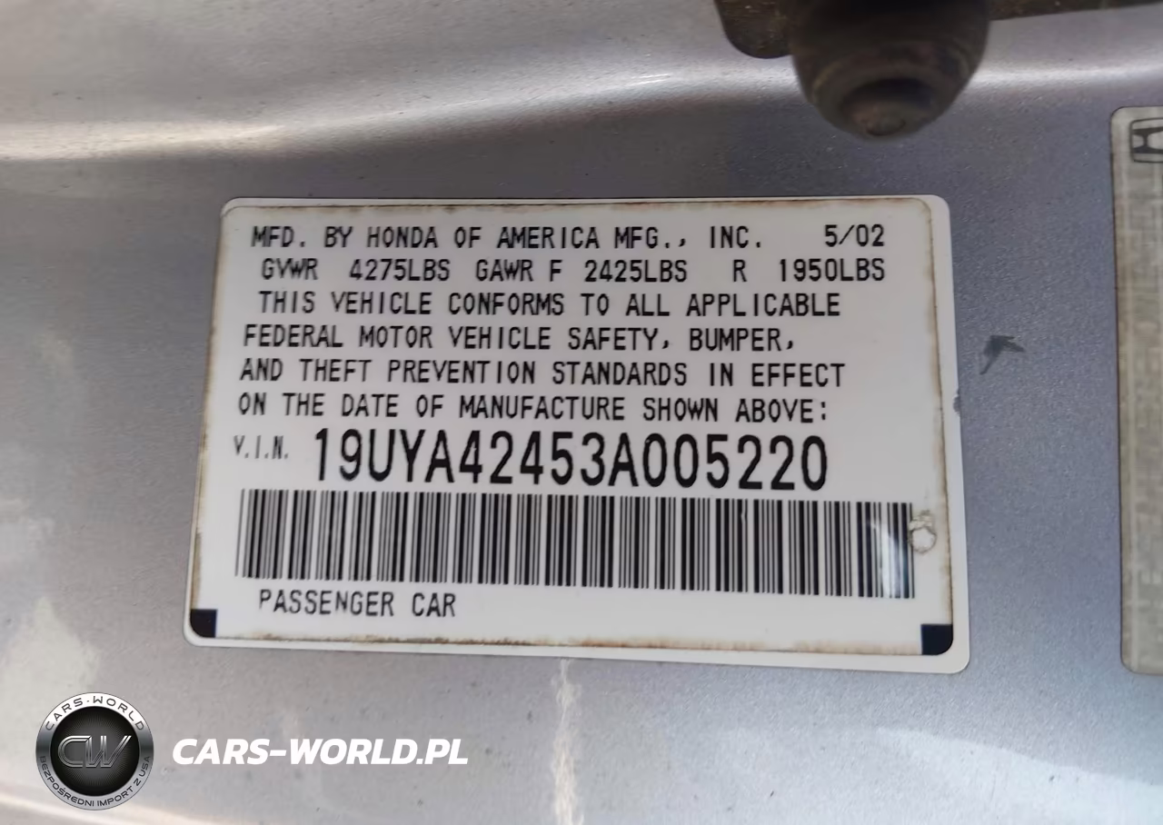 2003 Acura Cl 3.2 VIN:19UYA42453A005220 - 9