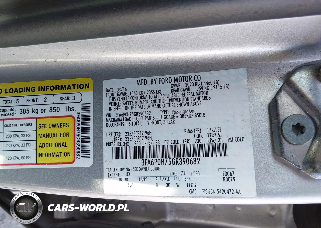 2016 Ford Fusion Se VIN:3FA6P0H75GR390682 - 9