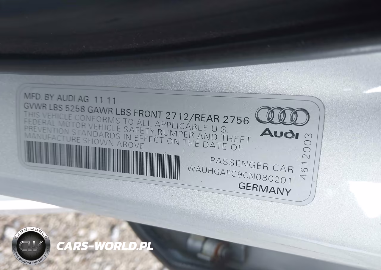 2012 Audi A6 3.0 Premium VIN:WAUHGAFC9CN080201 - 9