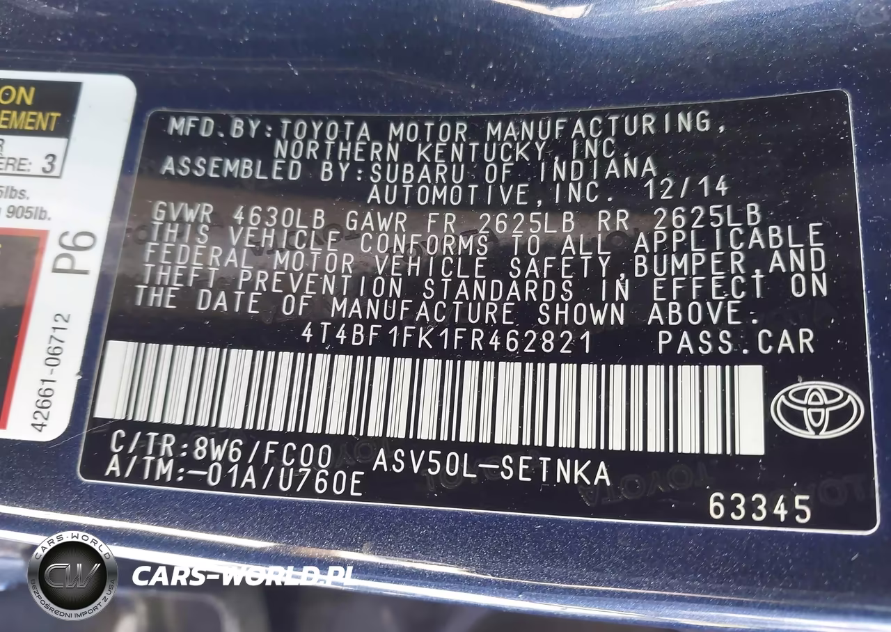 2015 Toyota Camry Le VIN:4T4BF1FK1FR462821 - 9