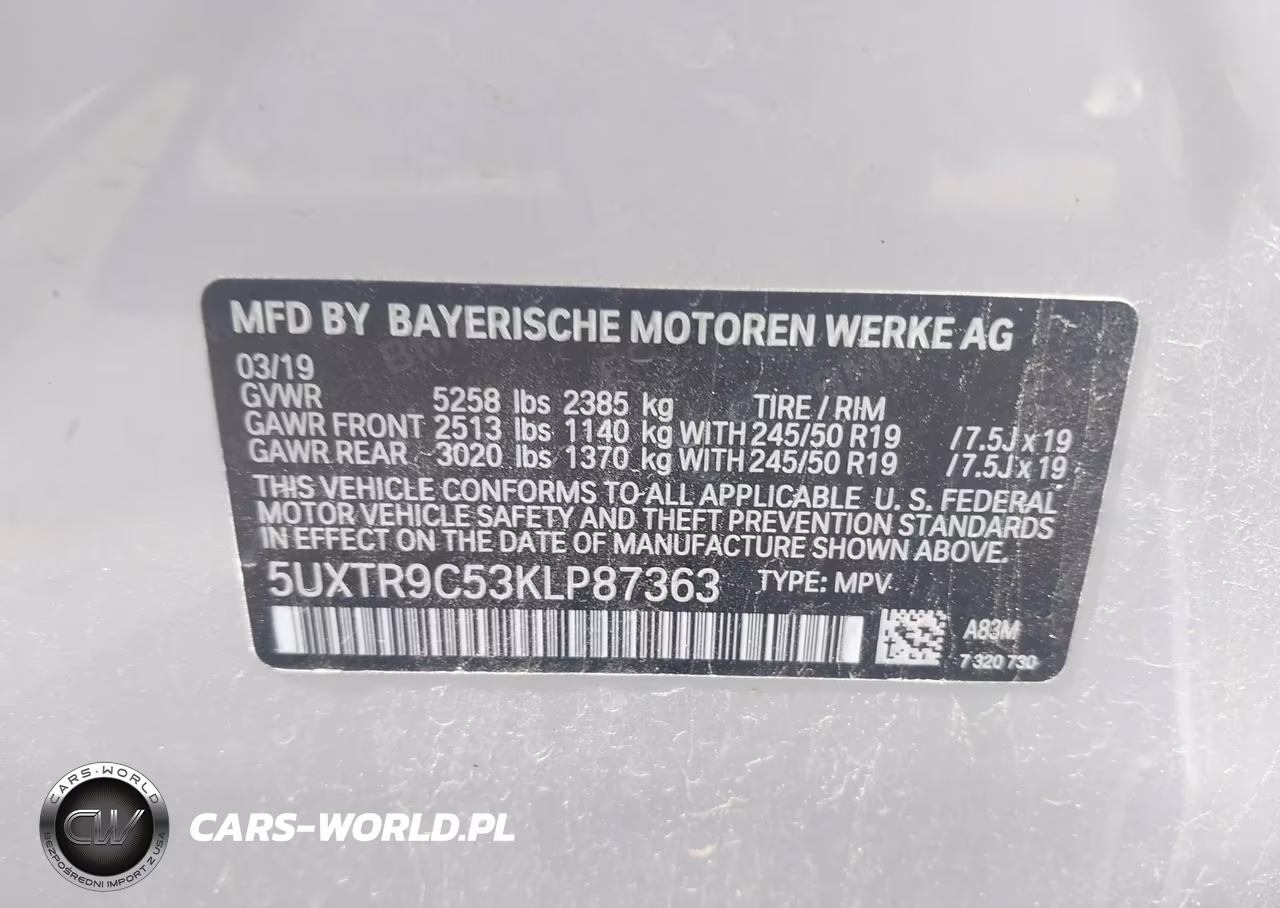 2019 BMW X3 xDrive30I VIN:5UXTR9C53KLP87363 - 9