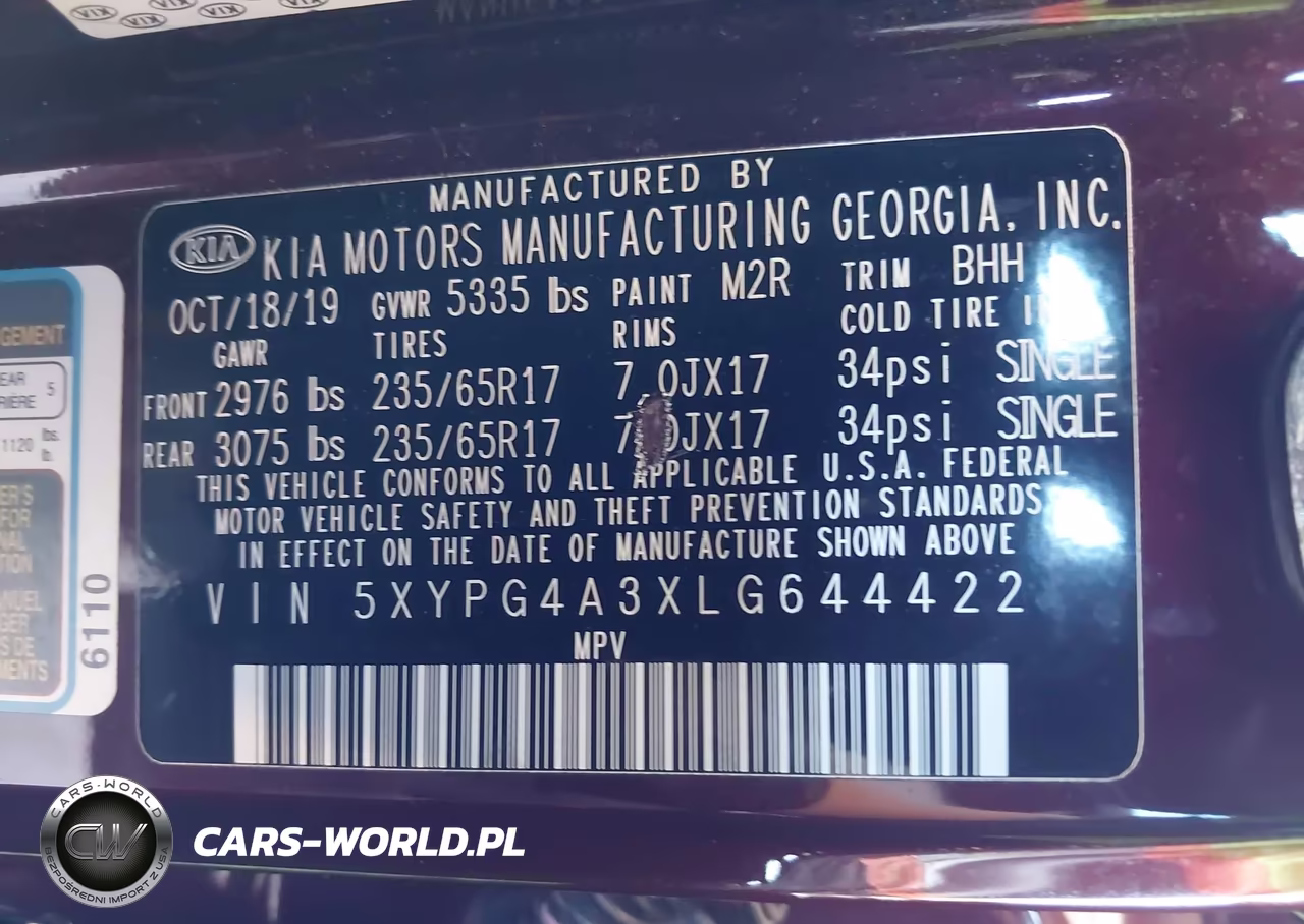 2020 Kia Sorento 2.4L Lx VIN:5XYPG4A3XLG644422 - 9