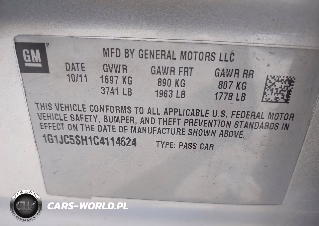 2012 Chevrolet Sonic 2Lt VIN:1G1JC5SH1C4114624 - 9