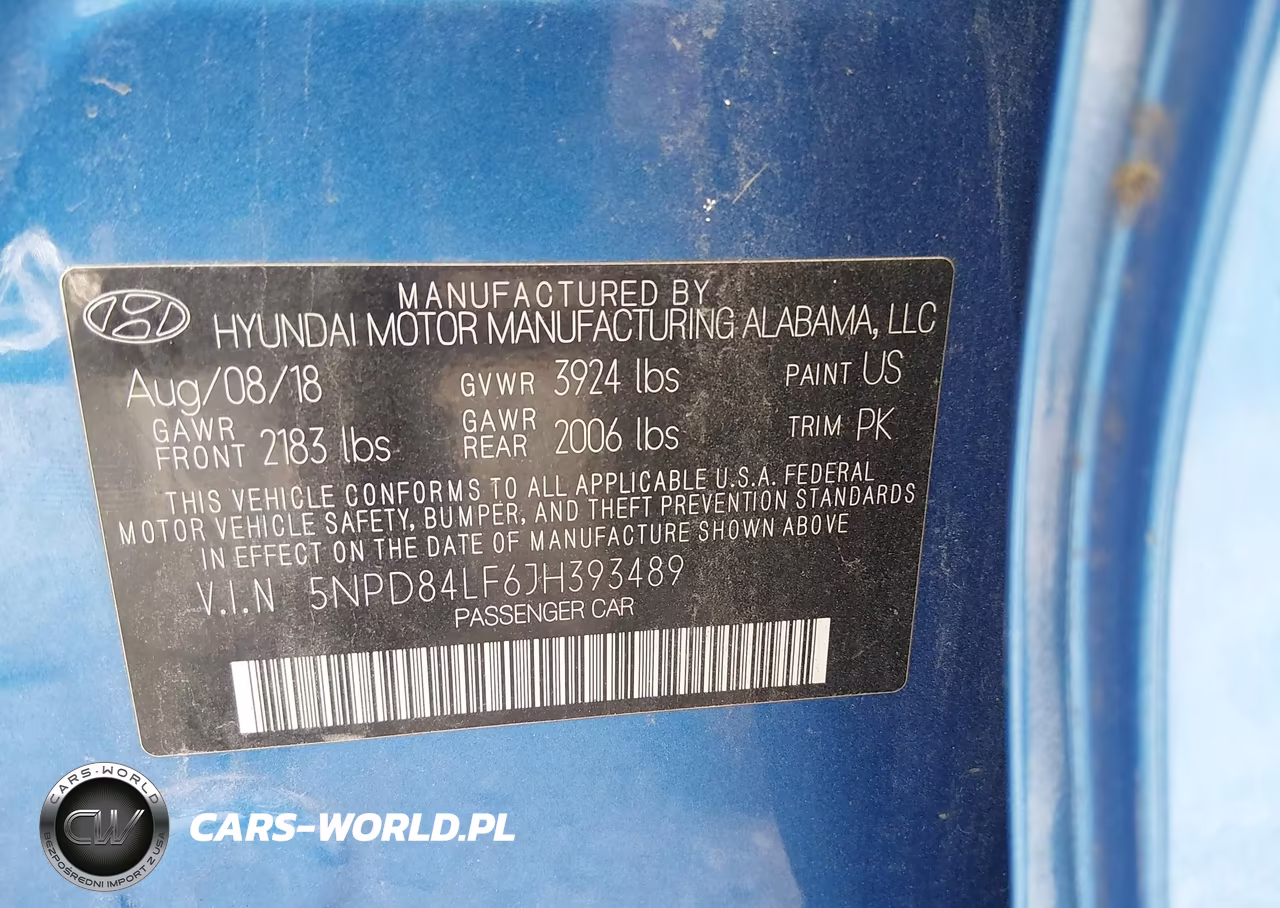 2018 Hyundai Elantra Sel VIN:5NPD84LF6JH393489 - 9