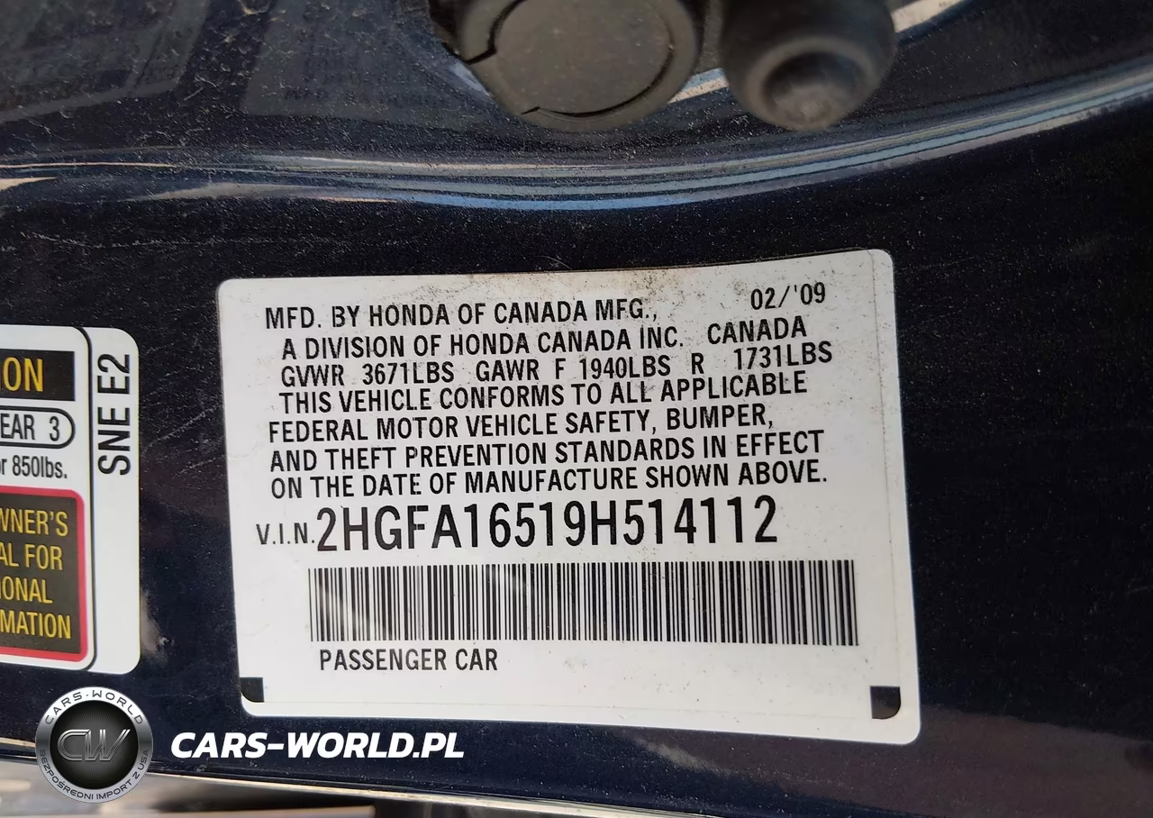 2009 Honda Civic Lx VIN:2HGFA16519H514112 - 9