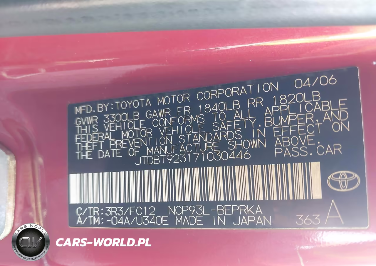 2007 Toyota Yaris VIN:JTDBT923171030446 - 9