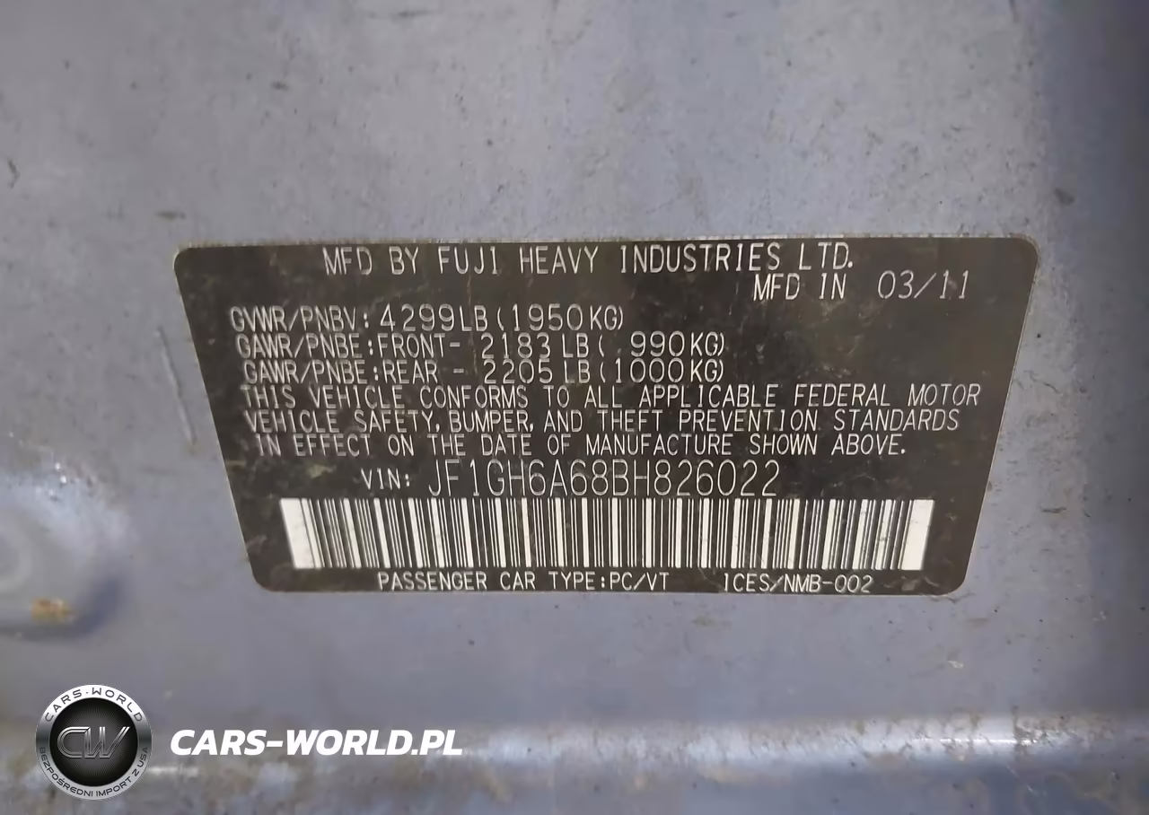 2011 Subaru Impreza 2.5I VIN:JF1GH6A68BH826022 - 9