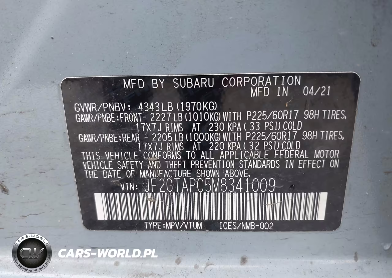 2021 Subaru Crosstrek Premium VIN:JF2GTAPC5M8341009 - 9