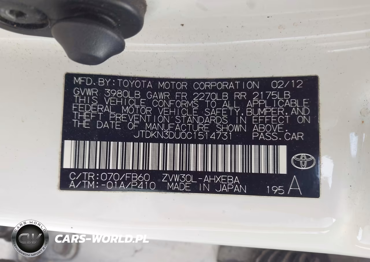 2012 Toyota Prius Three VIN:JTDKN3DU0C1514731 - 9