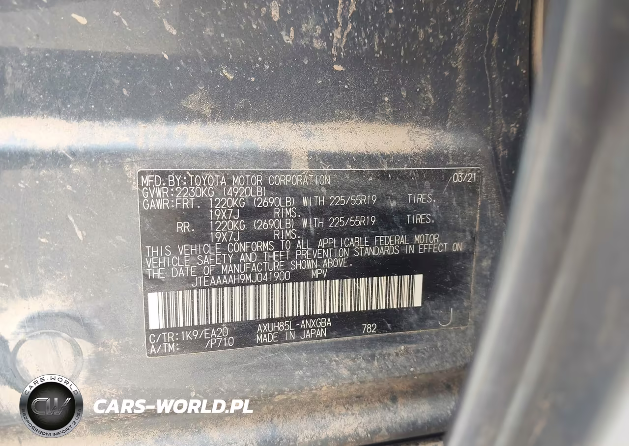 2021 Toyota Venza Xle VIN:JTEAAAAH9MJ041900 - 9