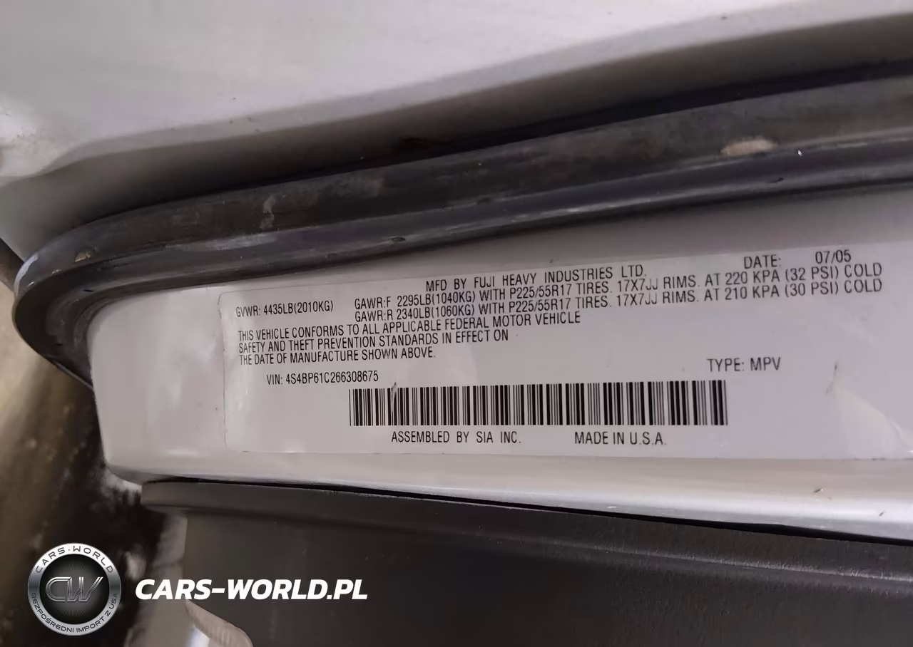 2006 Subaru Outback 2.5I VIN:4S4BP61C266308675 - 9