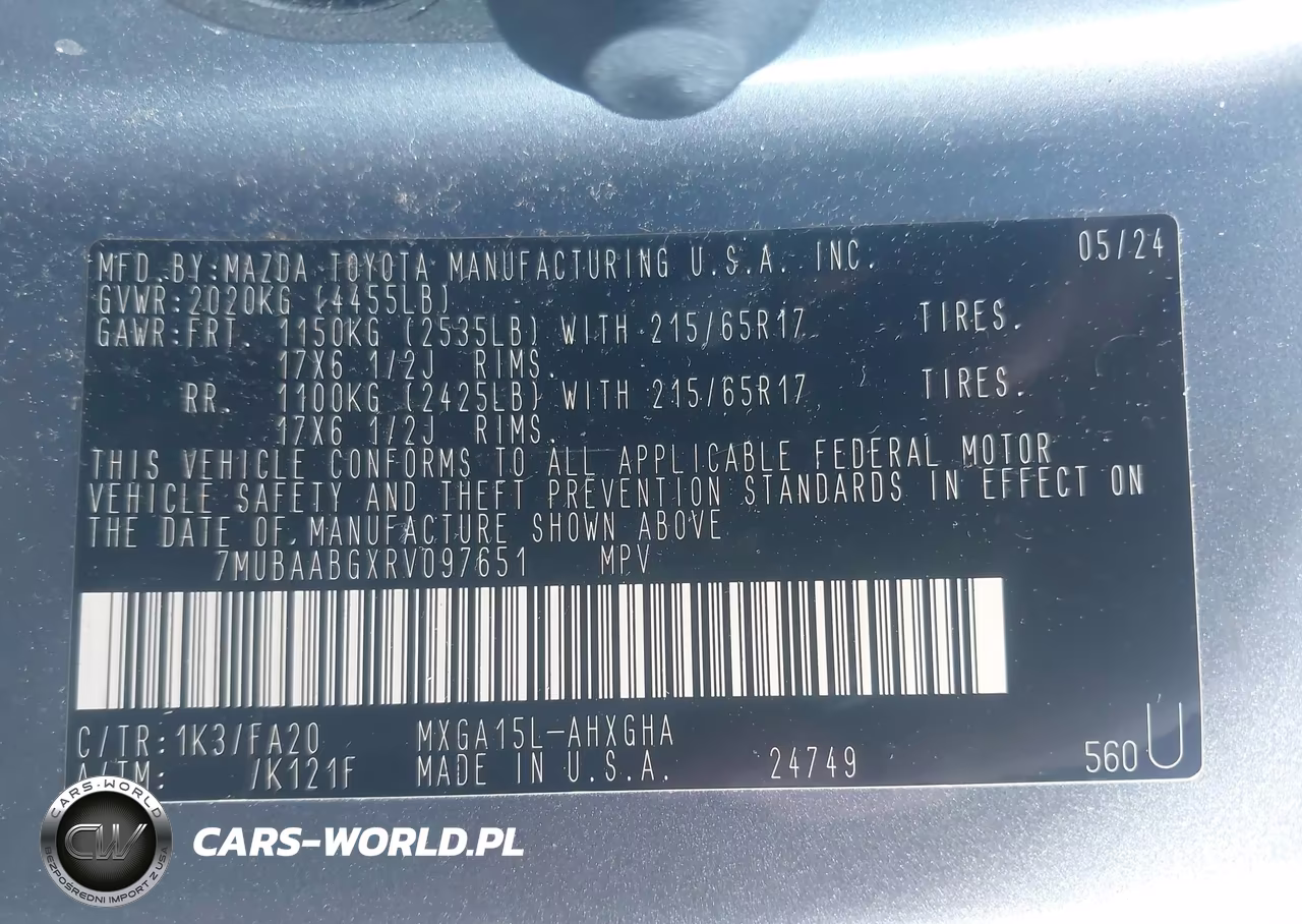 2024 Toyota Corolla Cross Le VIN:7MUBAABGXRV097651 - 9