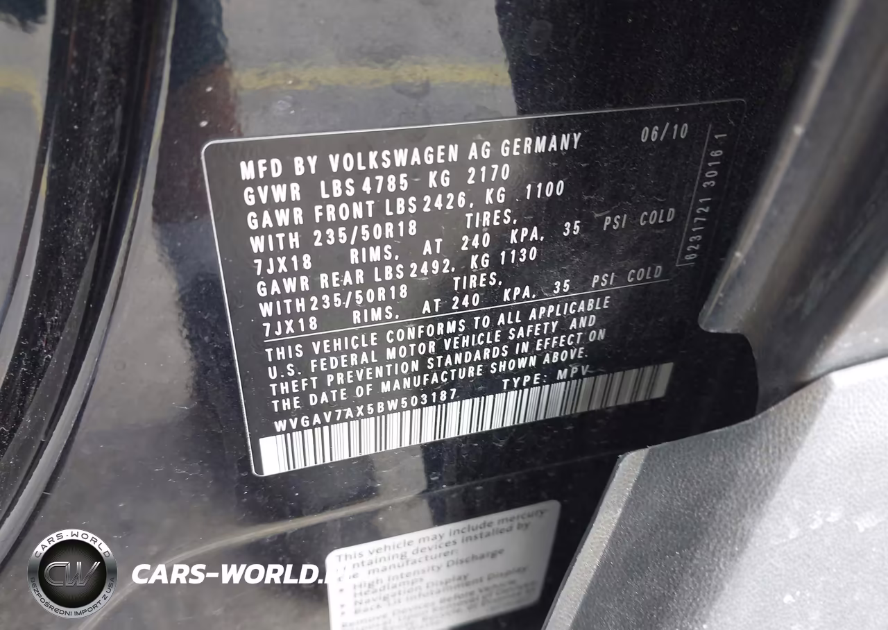 2011 Volkswagen Tiguan Se VIN:WVGAV7AX5BW503187 - 9