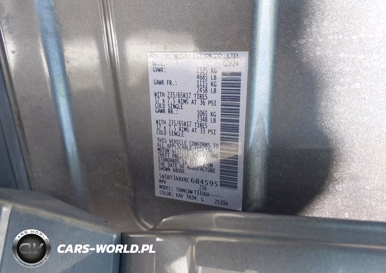 2024 Nissan Rogue S Intelligent Awd VIN:5N1BT3ABXRC684595 - 9