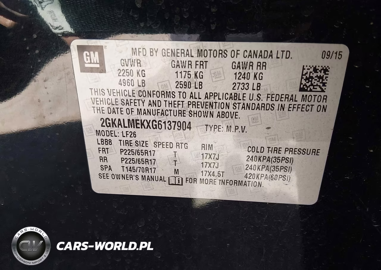 2016 GMC Terrain Sle-1 VIN:2GKALMEKXG6137904 - 9