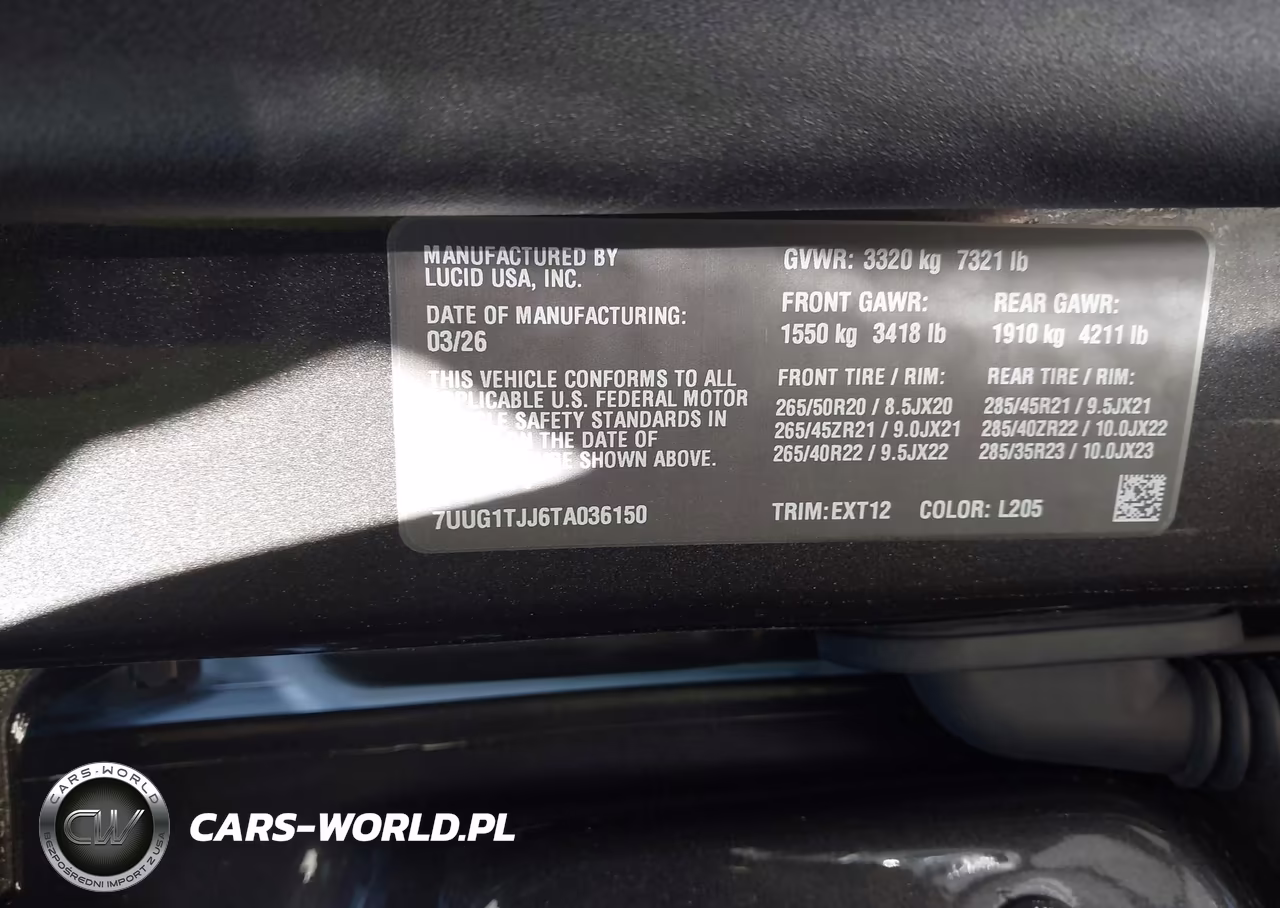 2026 Lucid Gravity Touring VIN:7UUG1TJJ6TA036150 - 9