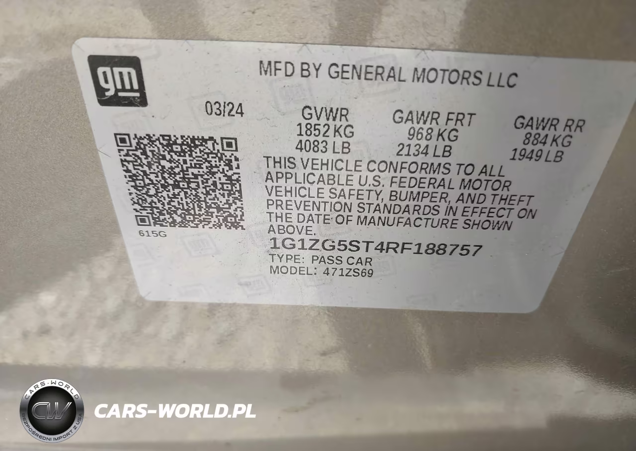 2024 Chevrolet Malibu Fwd Rs VIN:1G1ZG5ST4RF188757 - 9