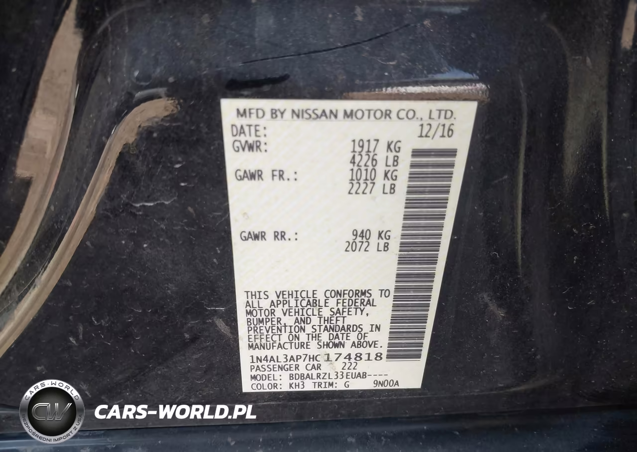 2017 Nissan Altima 2.5 Sl VIN:1N4AL3AP7HC174818 - 9