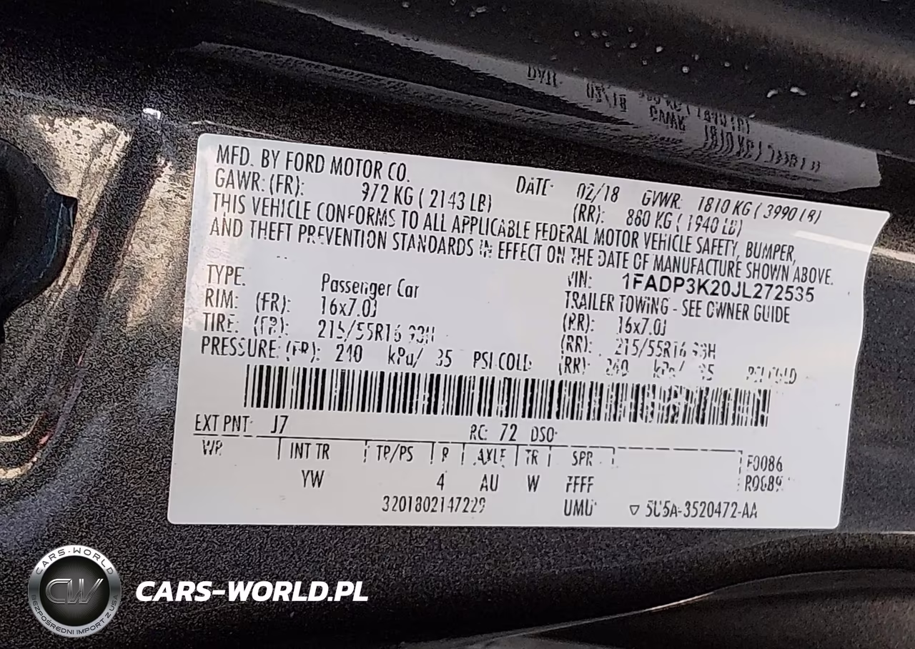 2018 Ford Focus Se VIN:1FADP3K20JL272535 - 9